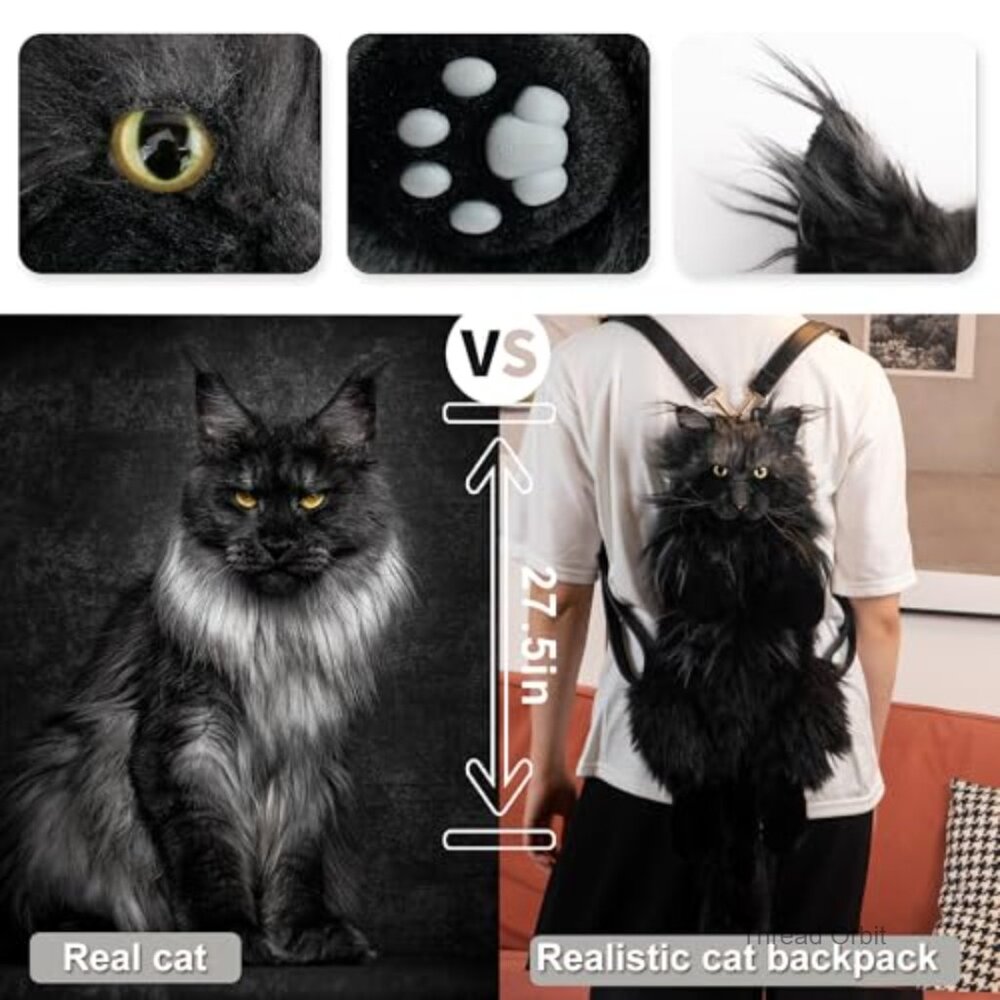 Cat Shaped Plush Backpack With Adjustable Straps,… - image 3